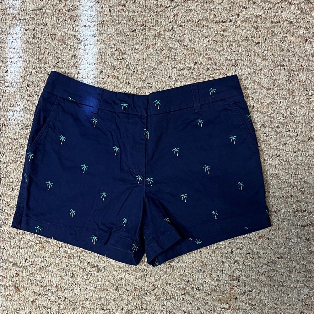 Cambridge Dry Goods Dark Blue Shorts with Palm Design